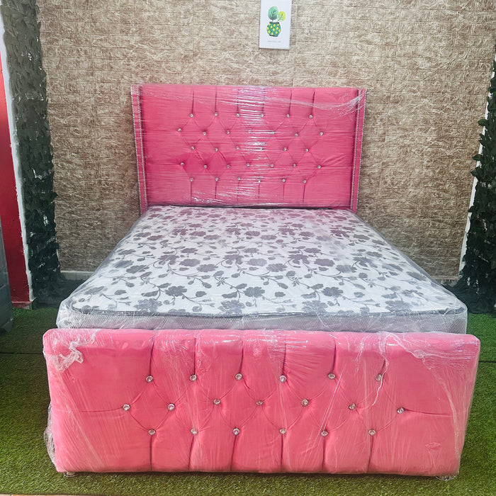 Cama botones y colchón ortopédico 2 plaza y media