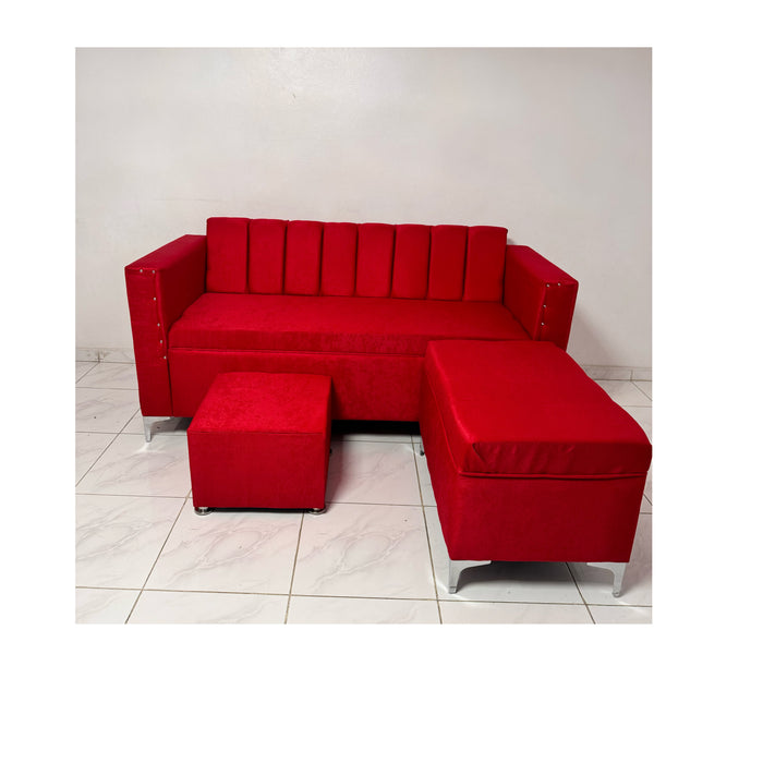 Sofas en L micro fibra rojo mueble para la sala