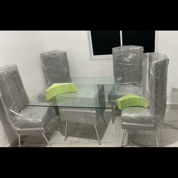 Comedor 6 silla zafiro tope cristal