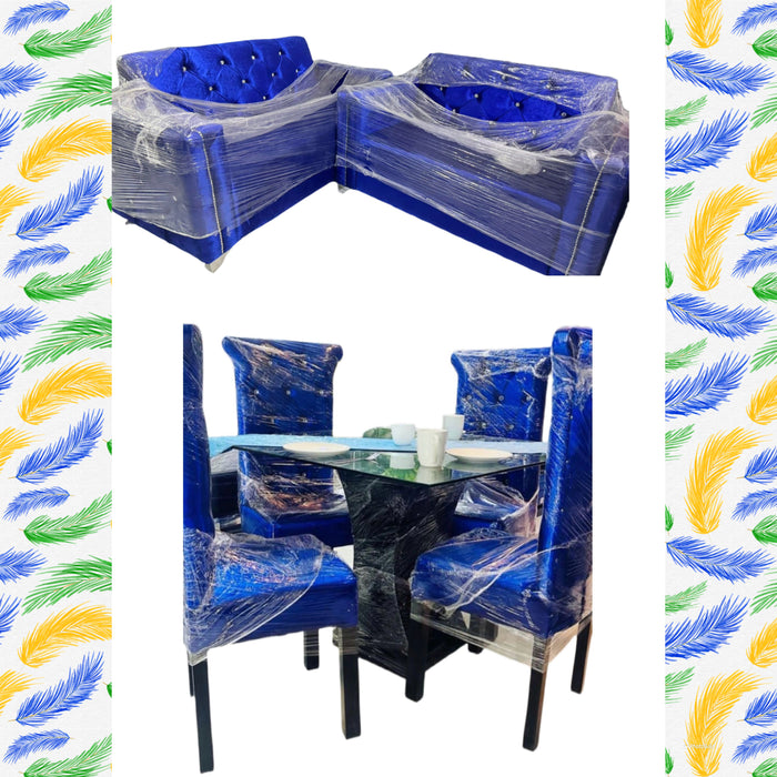 COMBO MUEBLE Y COMEDOR AZUL