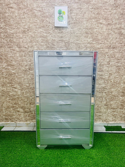 Biuro de Madera de 5 Gaveta Gris