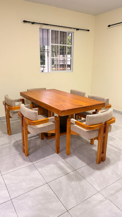 Comedor tipo H 6 sillas tope de madera