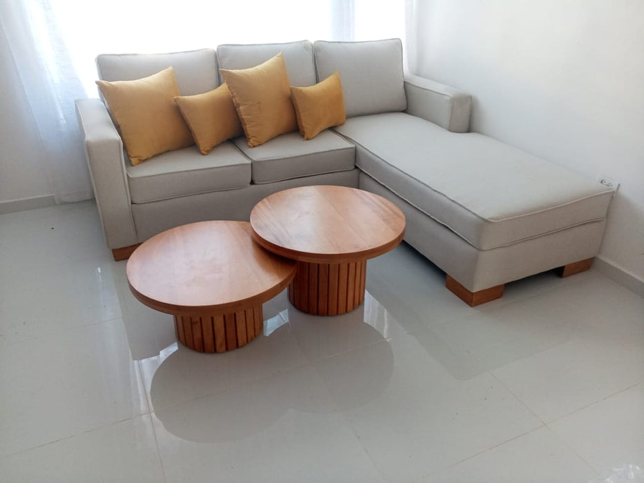 mueble L madera preciosa