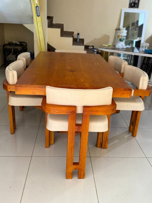 Comedor tipo H 6 sillas tope de madera