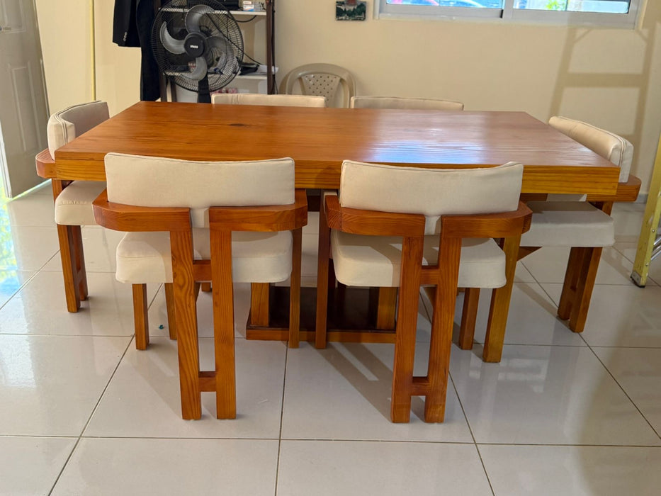 Comedor tipo H 6 sillas tope de madera