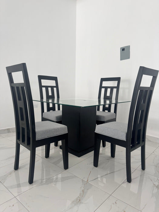 Juego de comedor 4 silla curvo standar