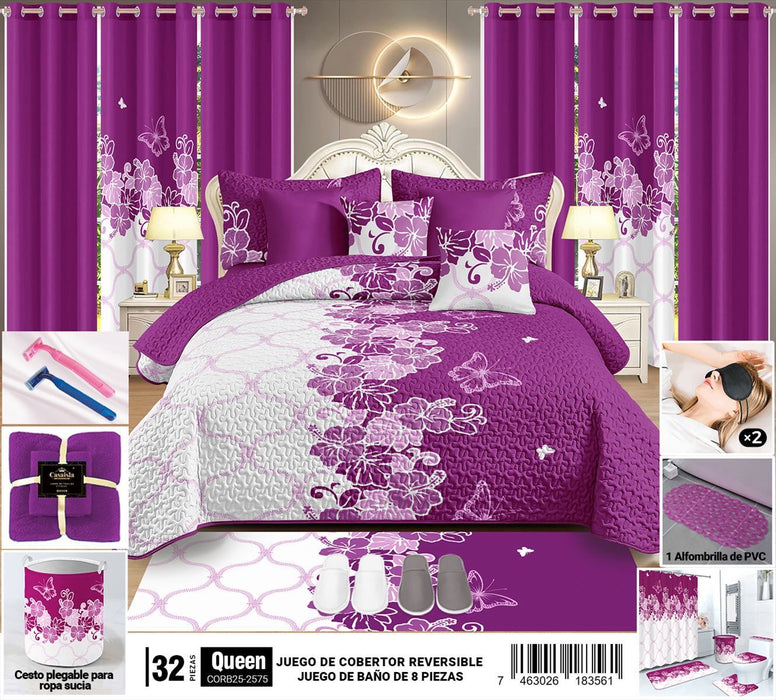 Juego de cobertor de 32 piezas Queen