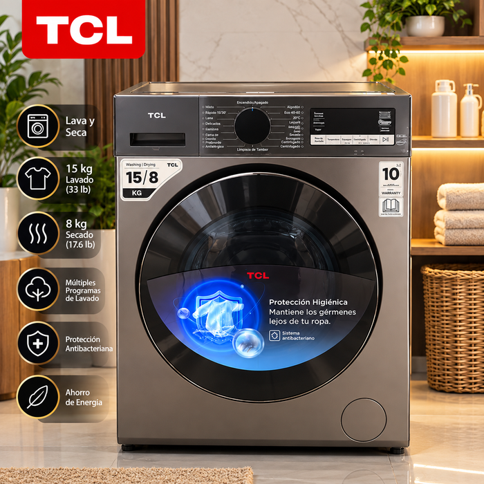 Lavadora lava y seca 33 libra TCL