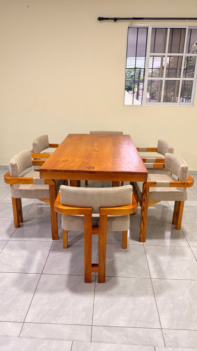 Comedor tipo H 6 sillas tope de madera