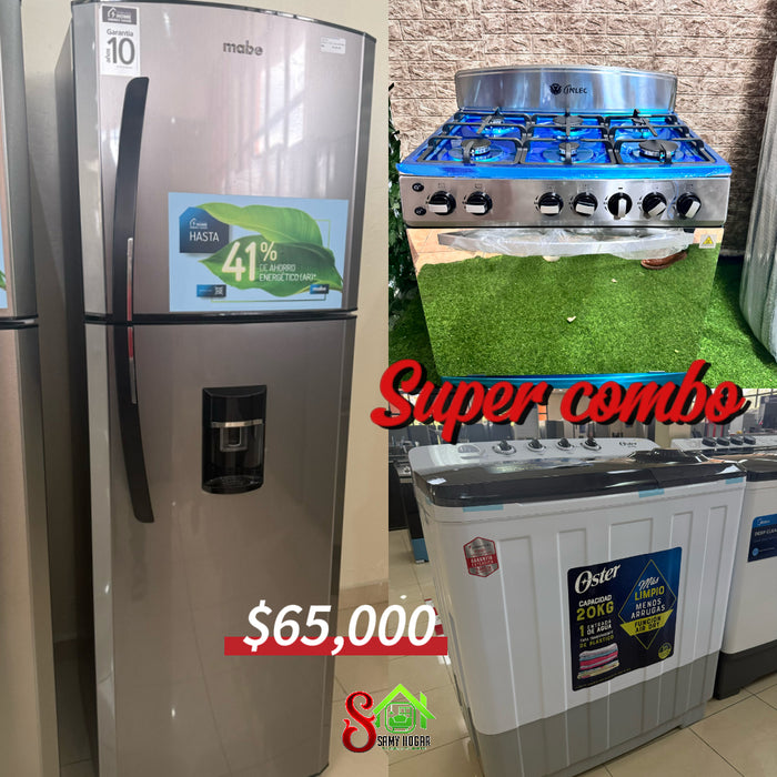 Combo nevera 10 p +lavadora+ estufa #30
