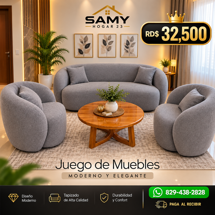 Juego de mueble curvo