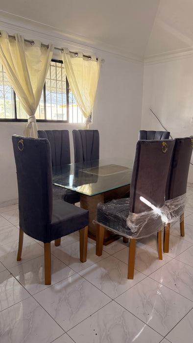 Comedor 6 sillas tapizado prestige gold