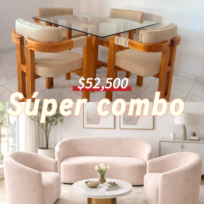 Combo tipo H mueble y comedor