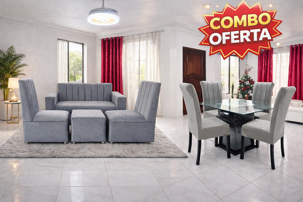 Combo mueble Pitufo + comedor 4 sillas