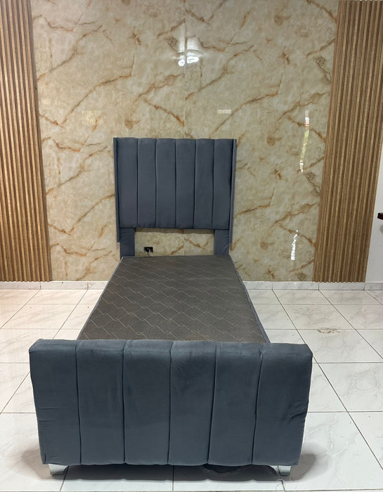 Espaldar infantil con plataforma en madera tapizada twin #39