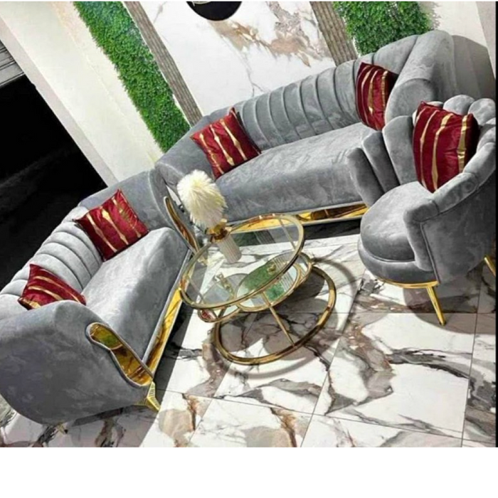 Juego de Mueble 3/2 + 1 prestige curvo gold