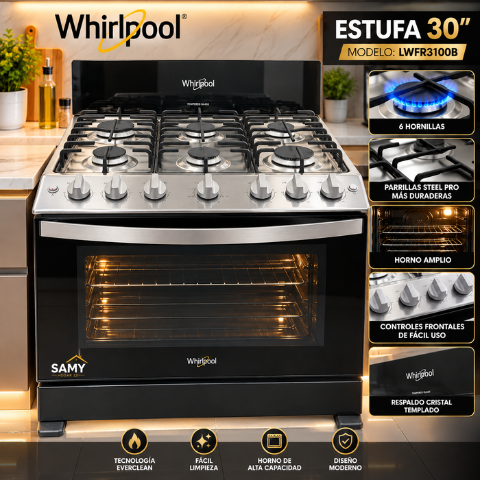 Estufa whirlpool 30” - 6 Hornillas