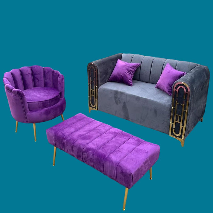 mueble 3 piezas sofa de 2 +  1 butaca+ 1 banco