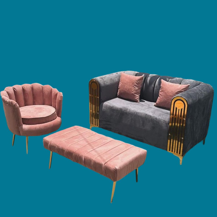 mueble 3 piezas sofa de 2 +  1 butaca+ 1 banco