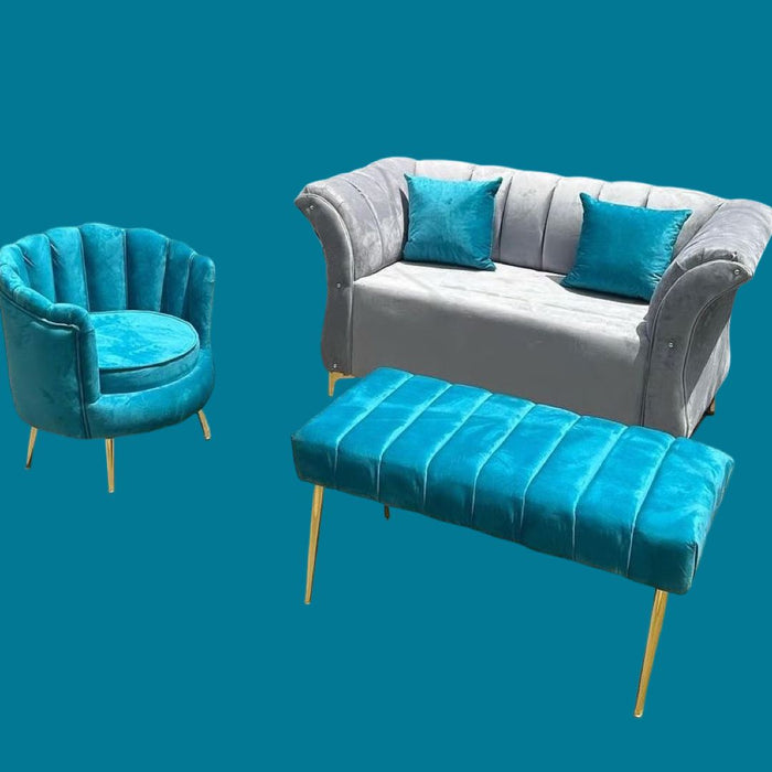 mueble 3 piezas sofa de 2 +  1 butaca+ 1 banco